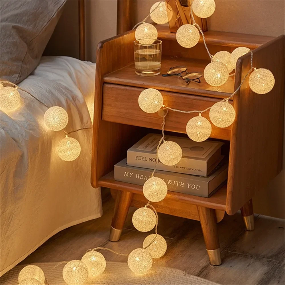 Outdoor Lighting Xmas - Guirlande de boules de coton pour