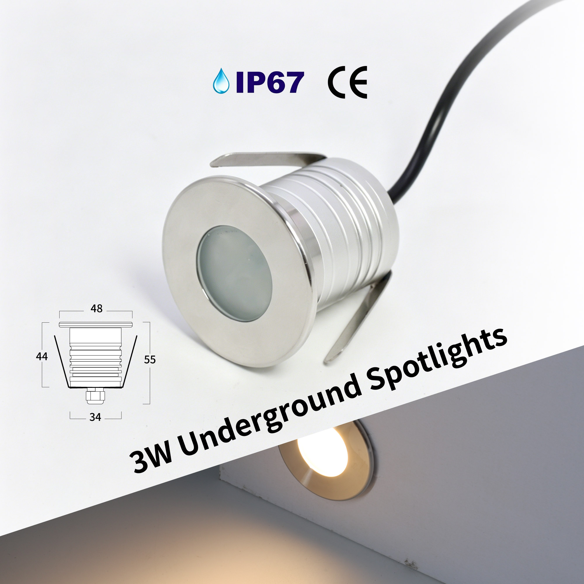 Pond Light Submersible - 3W LED Piscine Lumière Sous-Marine Lampe