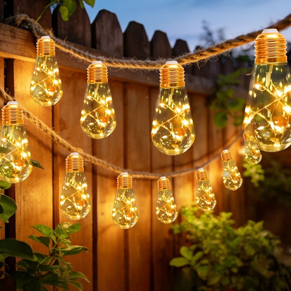 Outdoor Lighting For Fence - Guirlande solaire extérieure 10/20 LED, guirlande