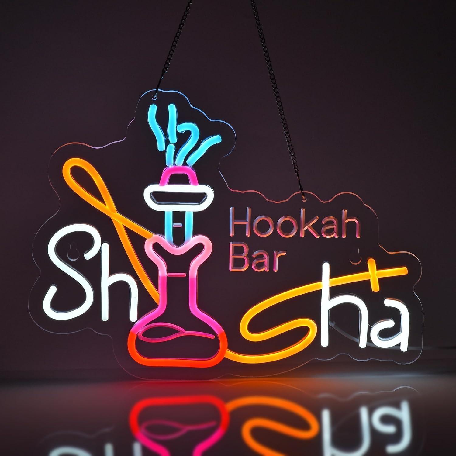 Outdoor Lighting Restaurant - Enseigne néon Shisha USB à intensité