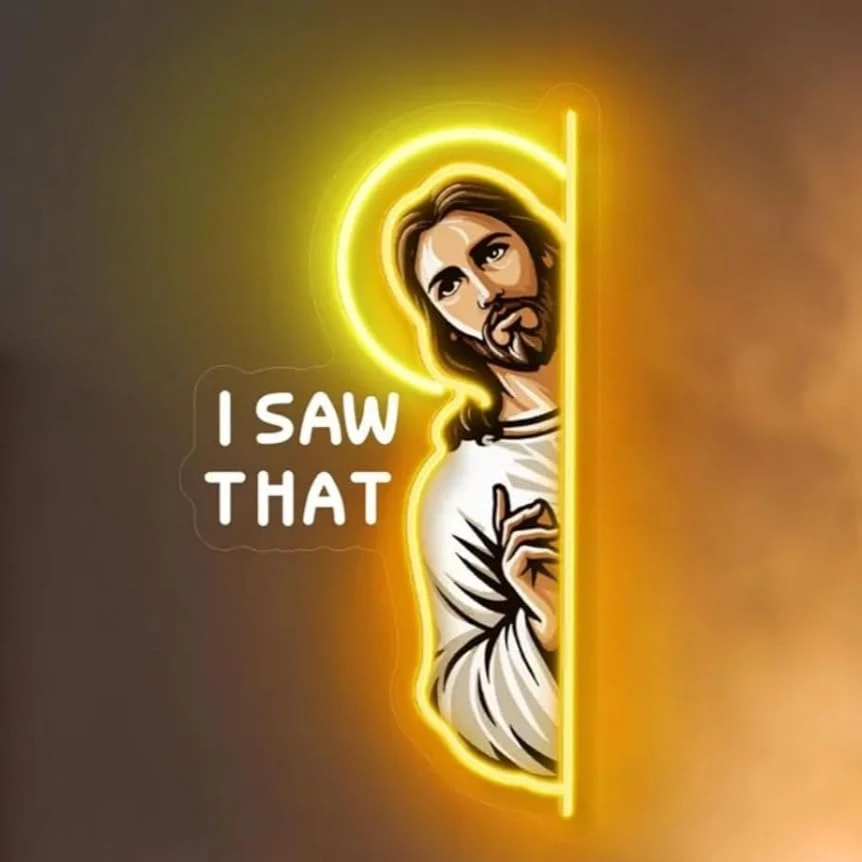 Outdoor Lighting Restaurant - Enseigne néon LED Jésus « I
