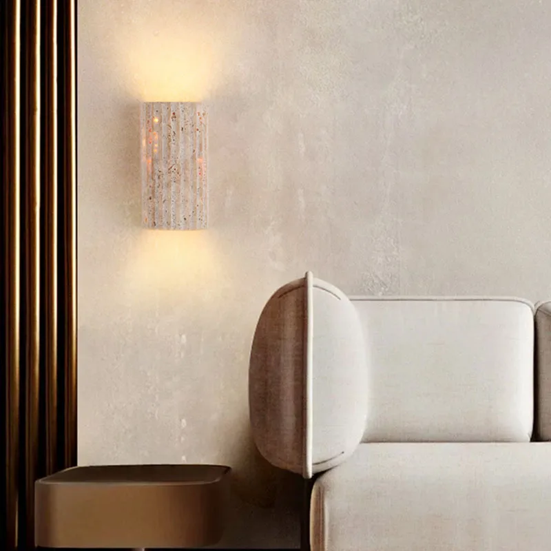Lampe murale en pierre de trav - Outdoor Lighting Restaurant avis et prix