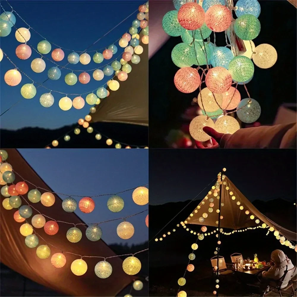 Guirlande de boules de coton p - Outdoor Lighting Xmas avis et prix