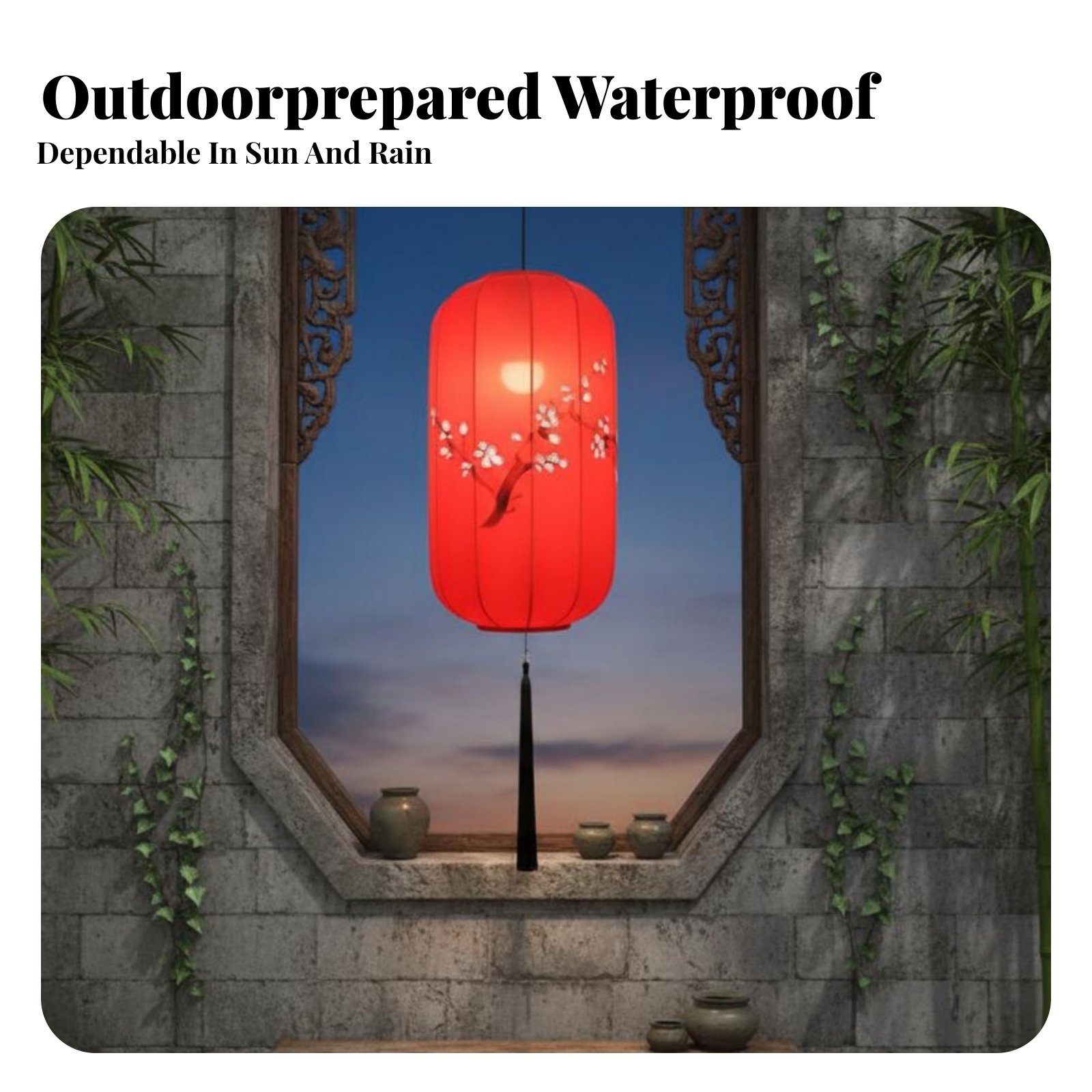 Lanterne chinoise peinte à la  - Outdoor Lighting Restaurant avis et prix