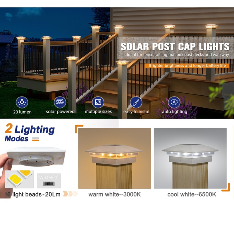 Lot de 4 lampes solaires pour  - Outdoor Lighting For Fence avis et prix