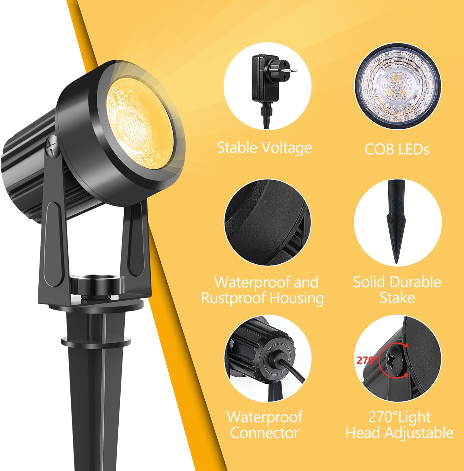 4/6/8 LEDS 3000K projecteur ex - Outdoor Lighting Voltage avis et prix