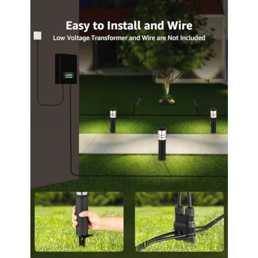 Lot de 4 lampes de chemin à ba - Outdoor Lighting Voltage avis et prix