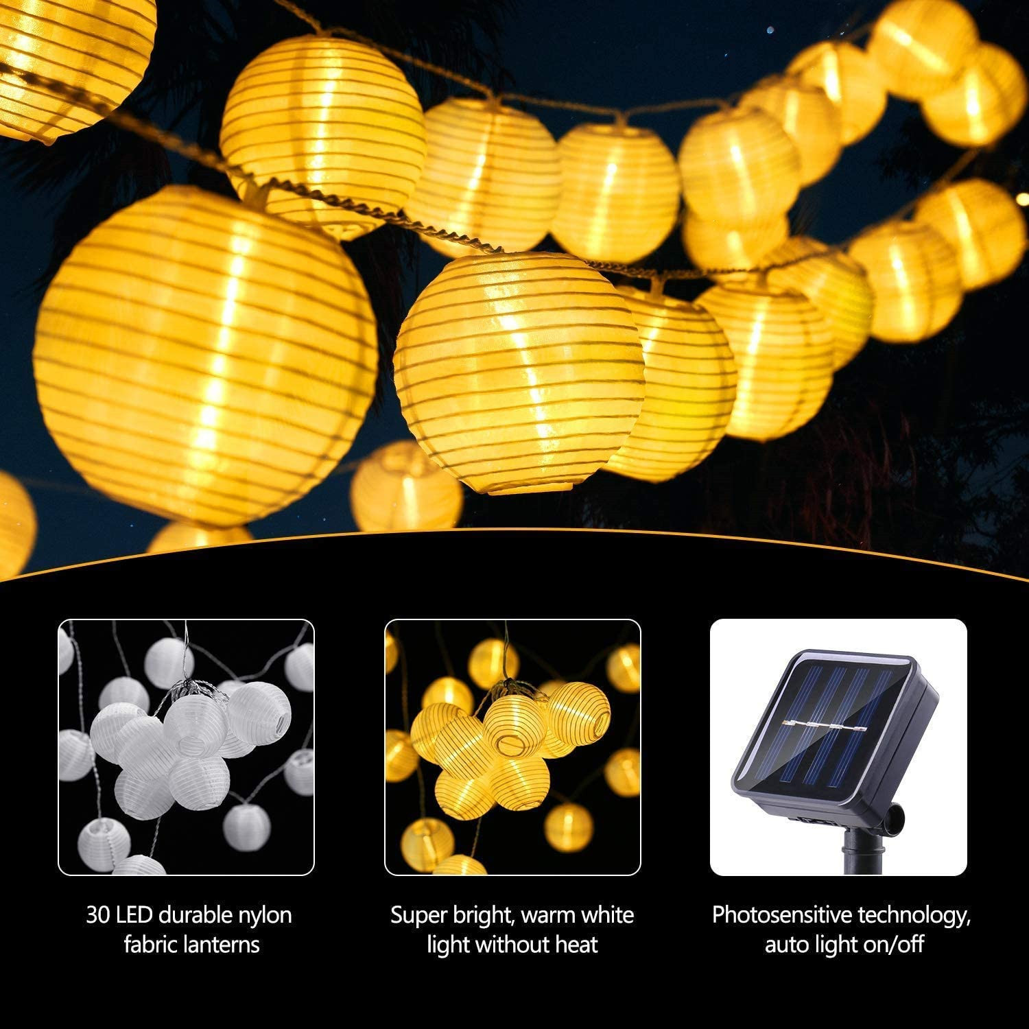 LED lanterne solaire chaîne lu - Outdoor Lighting Art avis et prix